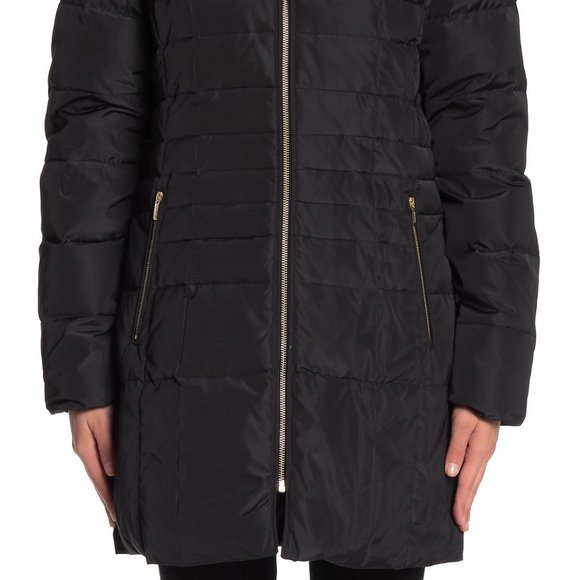$400 COLE HAAN Zip Front Down Jacket PARKA PUFFER WINTER COAT BLACK XL - Picture 4 of 8